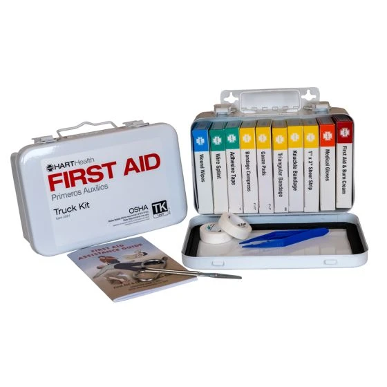 Hart Health 0061 10 Unit Truck First Aid Kit, OSHA, Metal Box