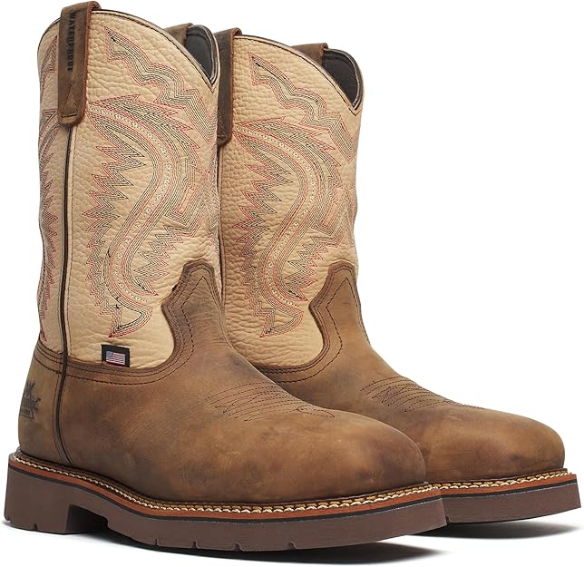 Thorogood Western Work 11" Waterproof Nano Composite Safety Square Toe: Durable Men's Work Boot for All-Day Comfort