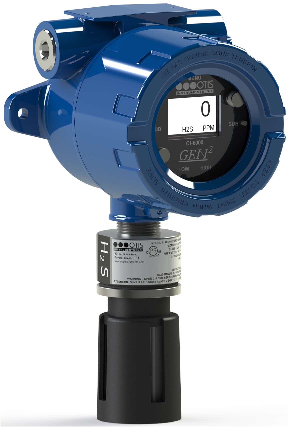 Otis Instruments OI-6000-[Sensor Type]-[Gas Type]-[Radio Frequency]-[Relay Option]-O XP Wired Detector