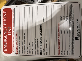 ACCURATE EMERGENCY PHONE LIST SIGN NMCEPL