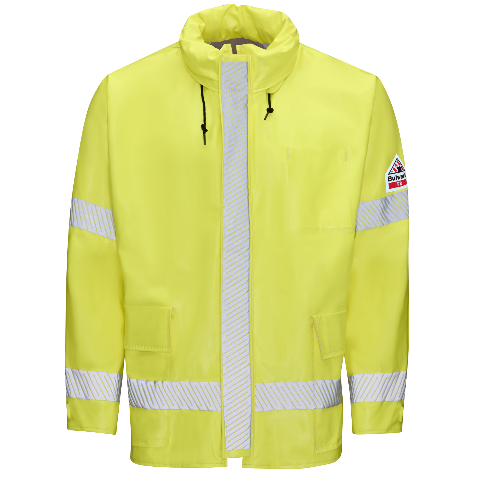 Bulwark JXN6YE Yellow 13 oz. Men's FR Hi-Visibility Rain Jacket