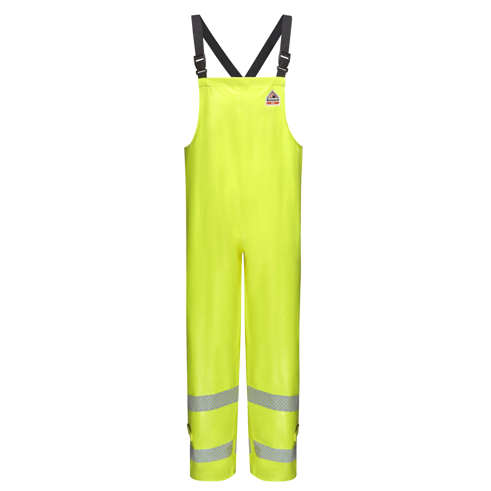 Bulwark BXN6YE Yellow 13 oz. FR Hi-Vis Waterproof Bib Rain Overalls
