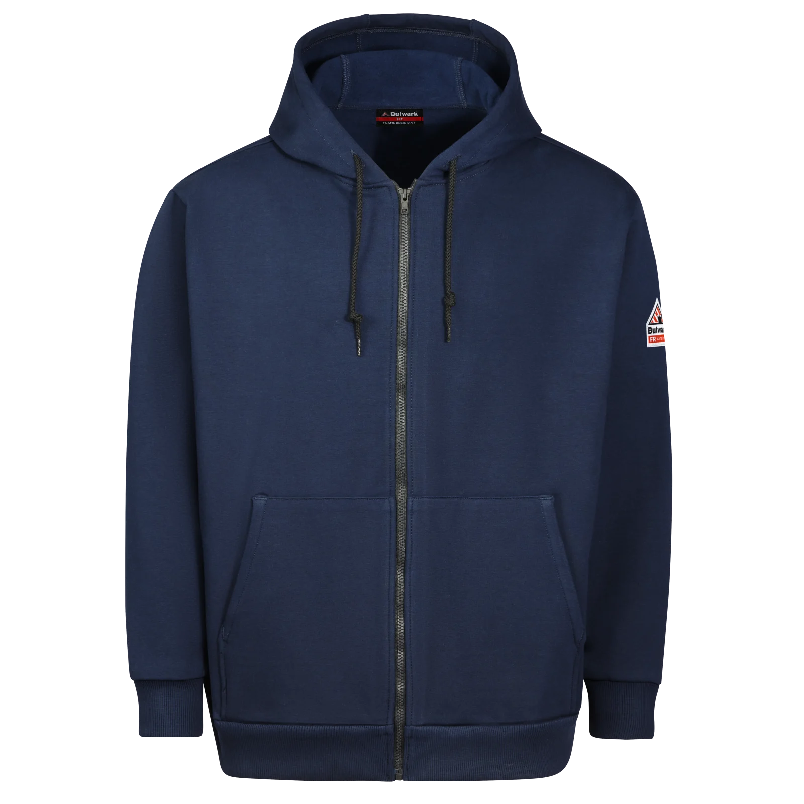 Bulwark SEH4 Navy 12.5 oz. FR Zip Front Hooded Sweatshirt