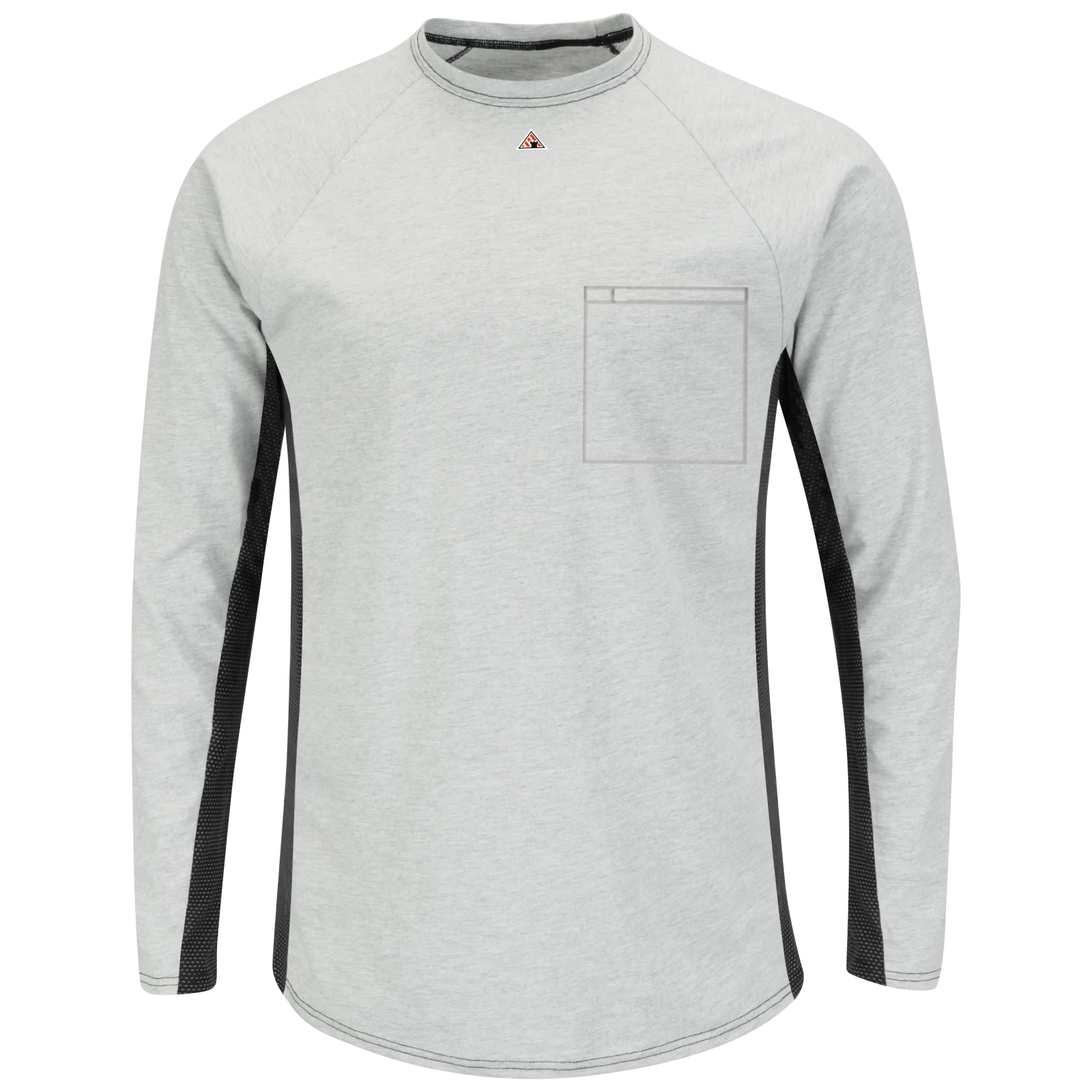 Bulwark MPS8 Grey 5.5 oz. FR Long Sleeve Base Layer with Concealed Chest Pocket