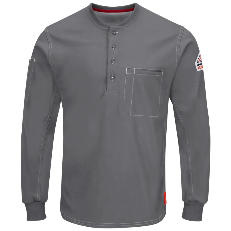 Bulwark QT40 Charcoal 7.5 oz. Men's FR iQ Series Comfort Plus Knit Henley