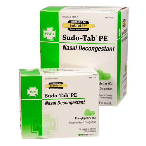 Hart Health 5750 Sudo-Tab PE, Decongestant, Industrial Packs