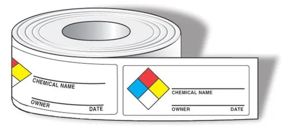 AccuformNMC LZN602PS NFPA Diamond Identifier Roll Labels: Chemical Identifier