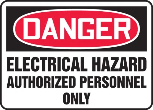 AccuformNMC MELC022VS OSHA Danger Safety Sign: Electrical Hazard - Authorized Personnel Only