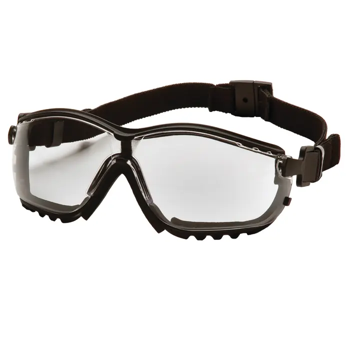 Pyramex GB1810ST V2G™ Sealed Safety Eyewear, Clear H2X Anti-Fog Lens with Black Strap/Temples