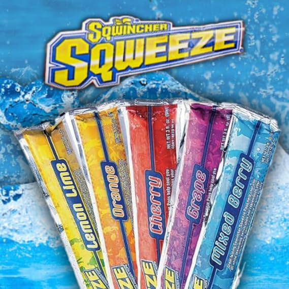 Sqwincher 690-159200201 Sqweeze: Electrolyte Replenishing Freezer Pops, Assorted