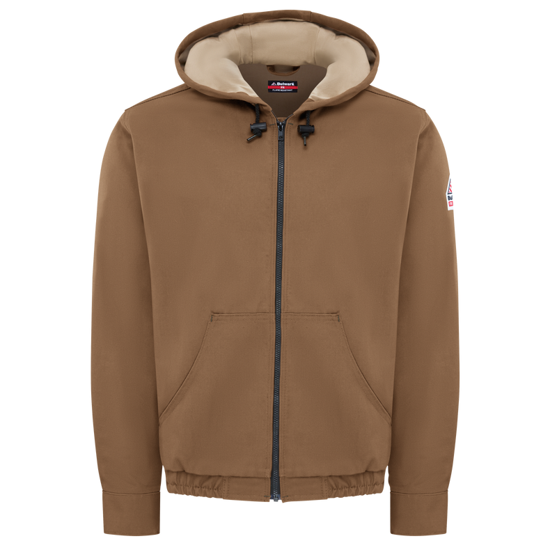 Bulwark JLH4 Men's Heavyweight FR Brown Duck Hooded Jacket