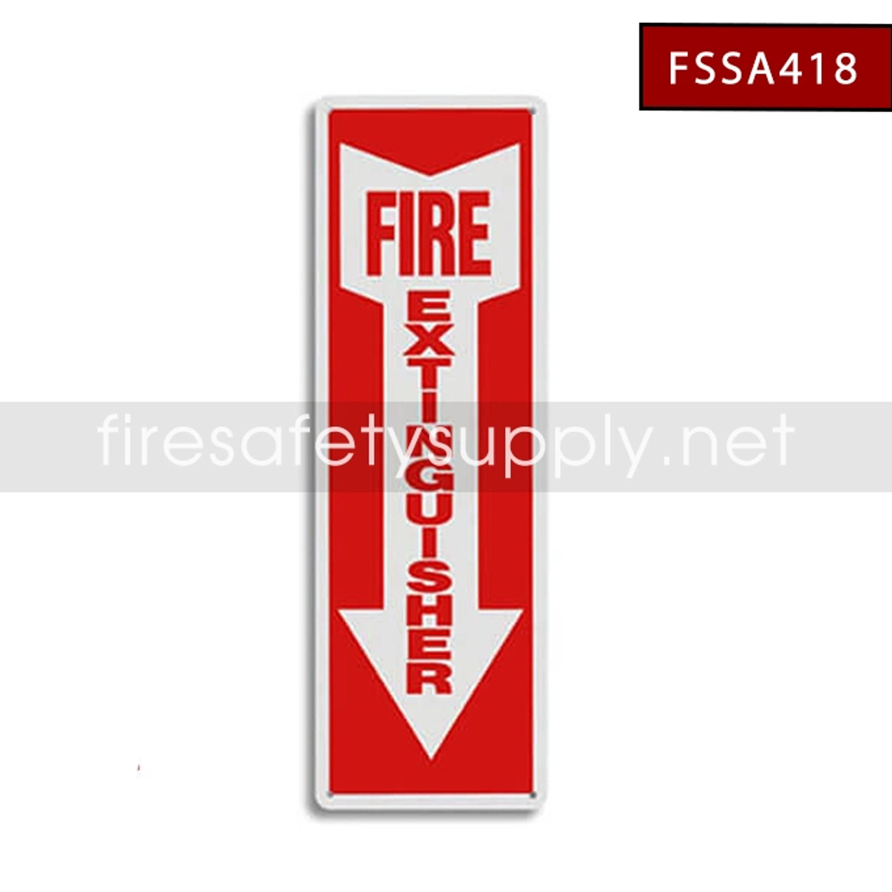 Fire Safety Supply FSSA418 Fire Extinguisher Arrow Sign, Vinyl Sticker (4" x 18")