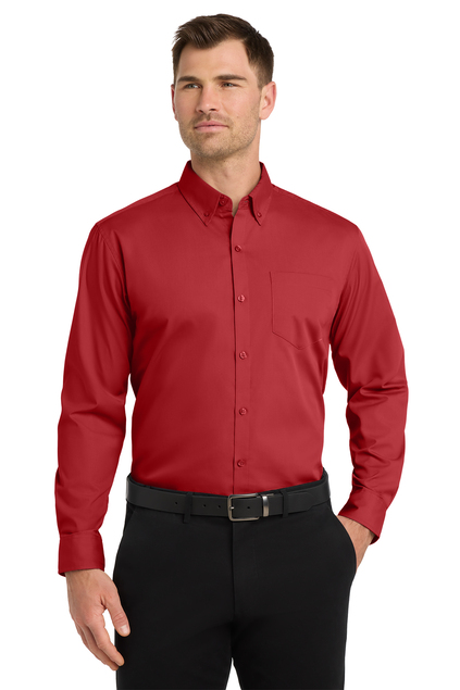 Port Authority W100 Long Sleeve Carefree Poplin Shirt