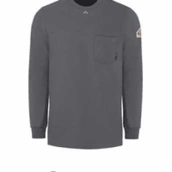 Bulwark SET2 Charcoal Grey 7.25 oz. FR Long Sleeve T Shirt