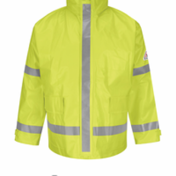 Bulwark JXN6YE Yellow 13 oz. Men's FR Hi-Visibility Rain Jacket