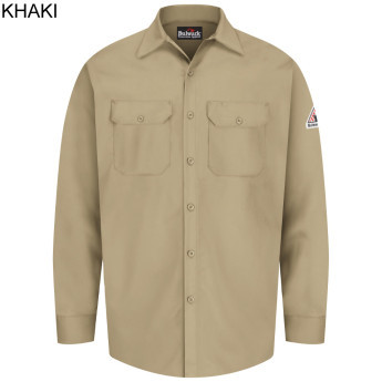 Bulwark SEW2 Khaki 7 oz. FR Work Shirt