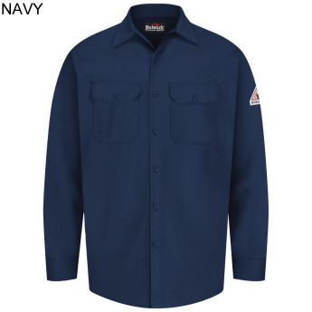 Bulwark SEW2 Navy 7 oz. FR Work Shirt