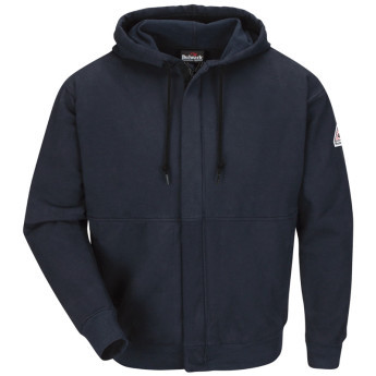 Bulwark SEH4NV Navy 12.5 oz. Zip Front FR Cotton Sweatshirt 