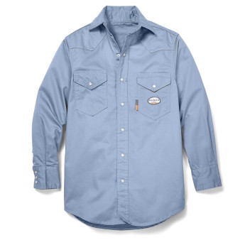 Rasco FR1003WB Work Blue 7.5 oz. Long Sleeve Work Shirt