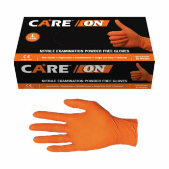 eSafety Supplies ON50015CS Care On 6 Mil Nitrile Orange Gloves