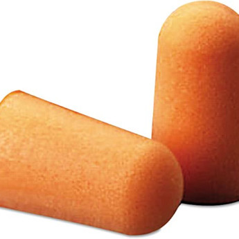 3M 1100 Orange Foam Single-Use Earplugs, Cordless